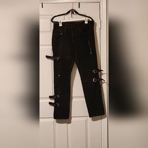 Hot Topic Black Zipper Strappy Pants!